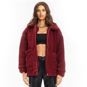 I AM GIA PIXIE COAT BURGANDY